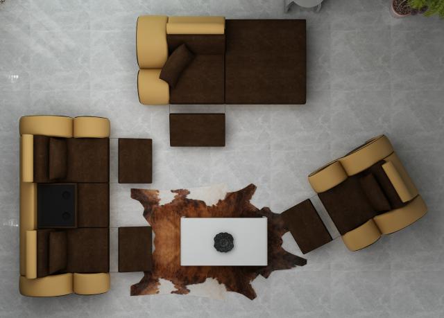 Sofa Leder & Textil Stoff Couch Sofagarnitur 3+Chaise+1 Wohnlandschaft Garnitur