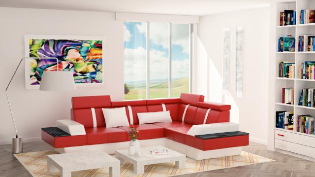 Designer Eckcouch Neu Couch Sofa Polster Ledersofa Sofas Garnitur Wohnlandschaft