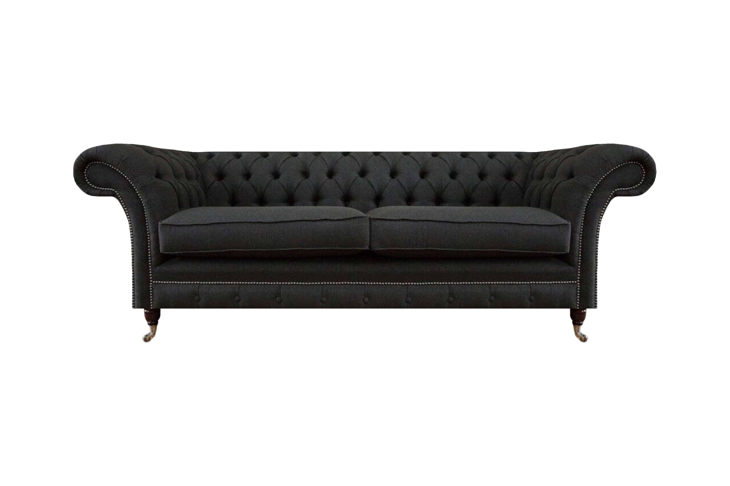 Schwarzer Chesterfield Polster Zweisitzer Textil Sofas Einrichtungscouch