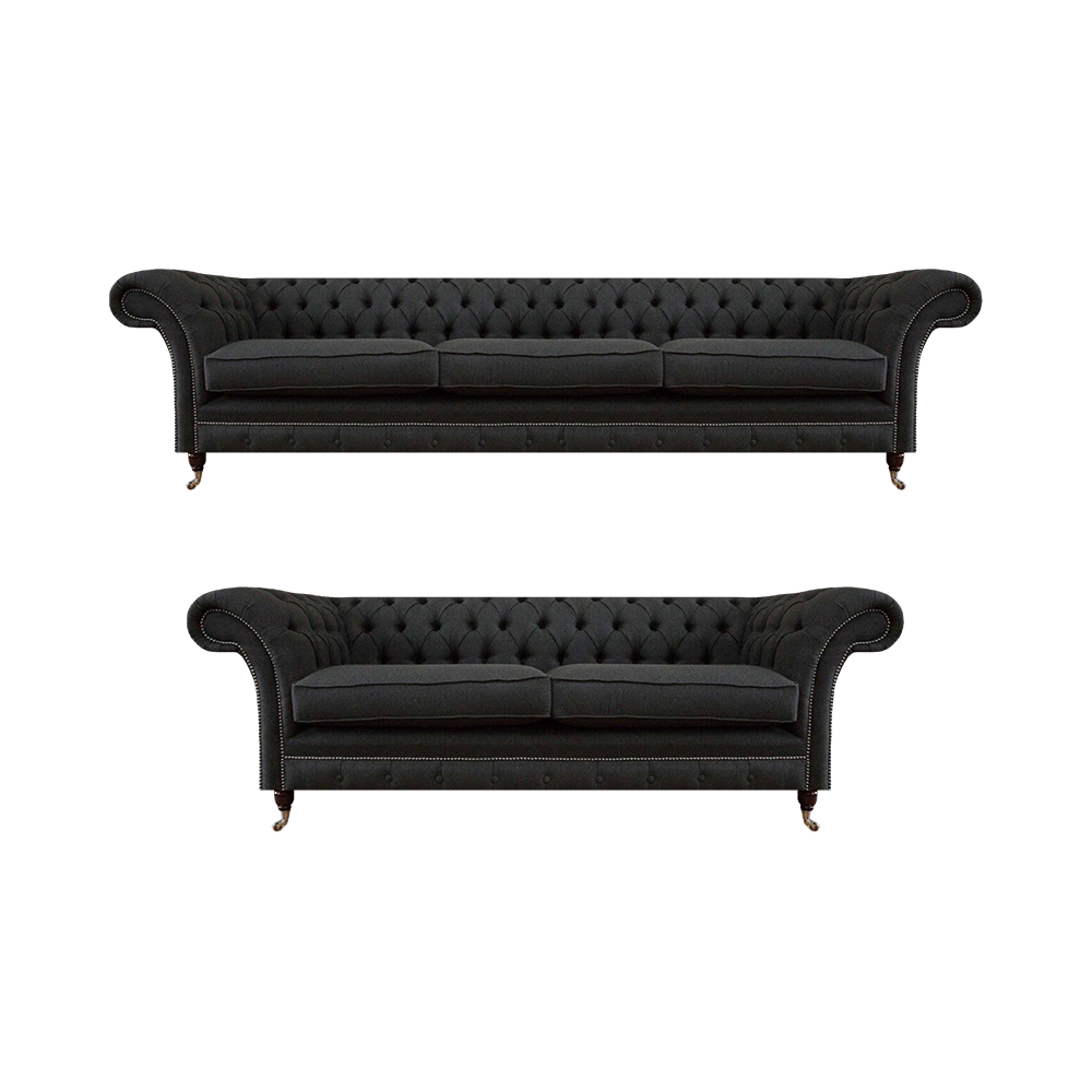 Schicke Chesterfield Couchgarnitur Moderner 3-Sitzer Polster Zweisitzer