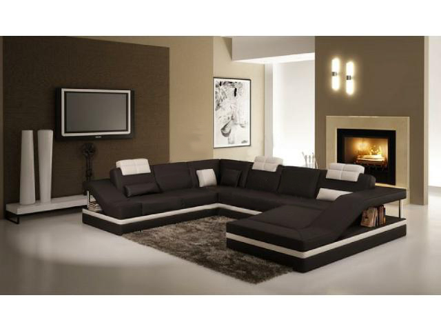 Wohnlandschaft Ecksofa Ledersofa Sofa Couch Polster Sitz Eck Garnitur Neu 2723