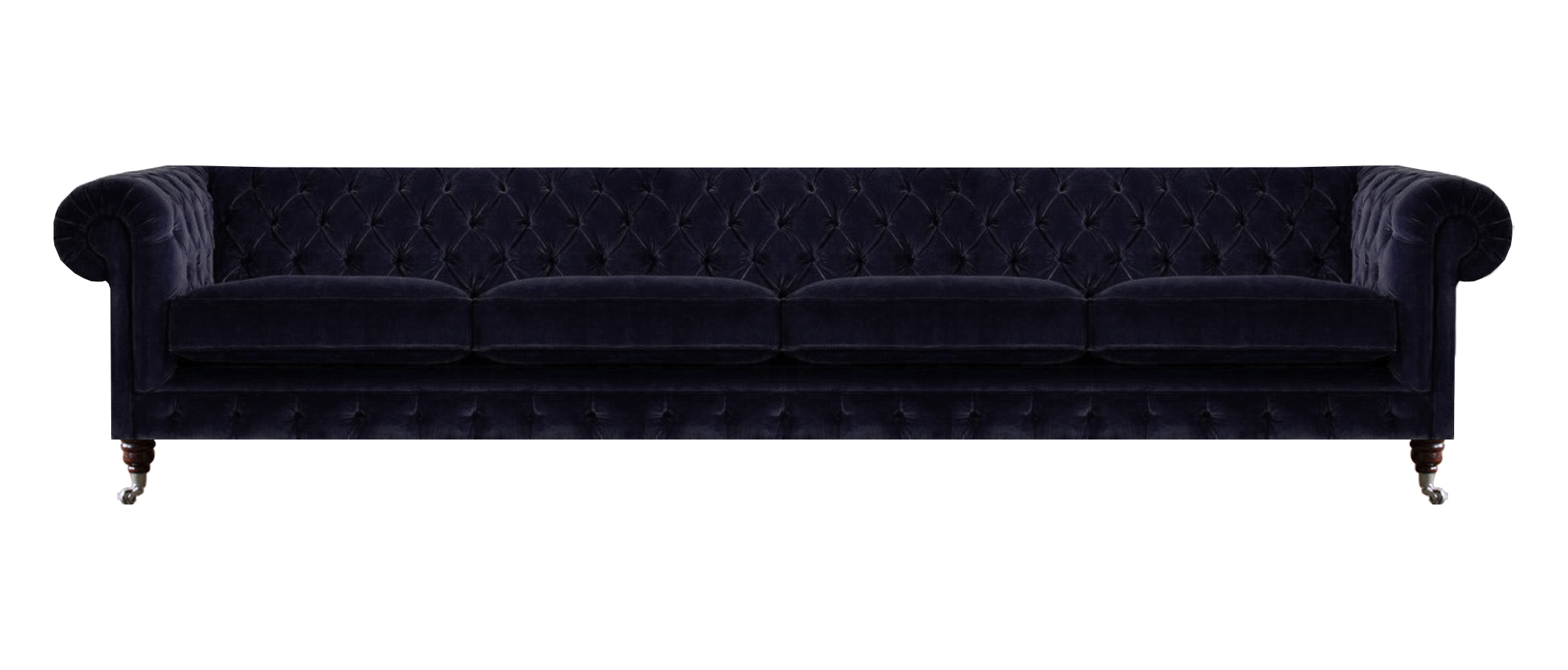 Chesterfield Dunkelblaue 4-Sitzer Couch Wohnzimmer Polster Sitzmöbel