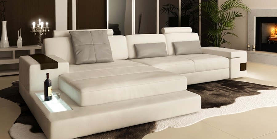 Ledersofa Sofa Couch Polster Eck Garnitur L Form Sitzecke Bellini Textil Stoff