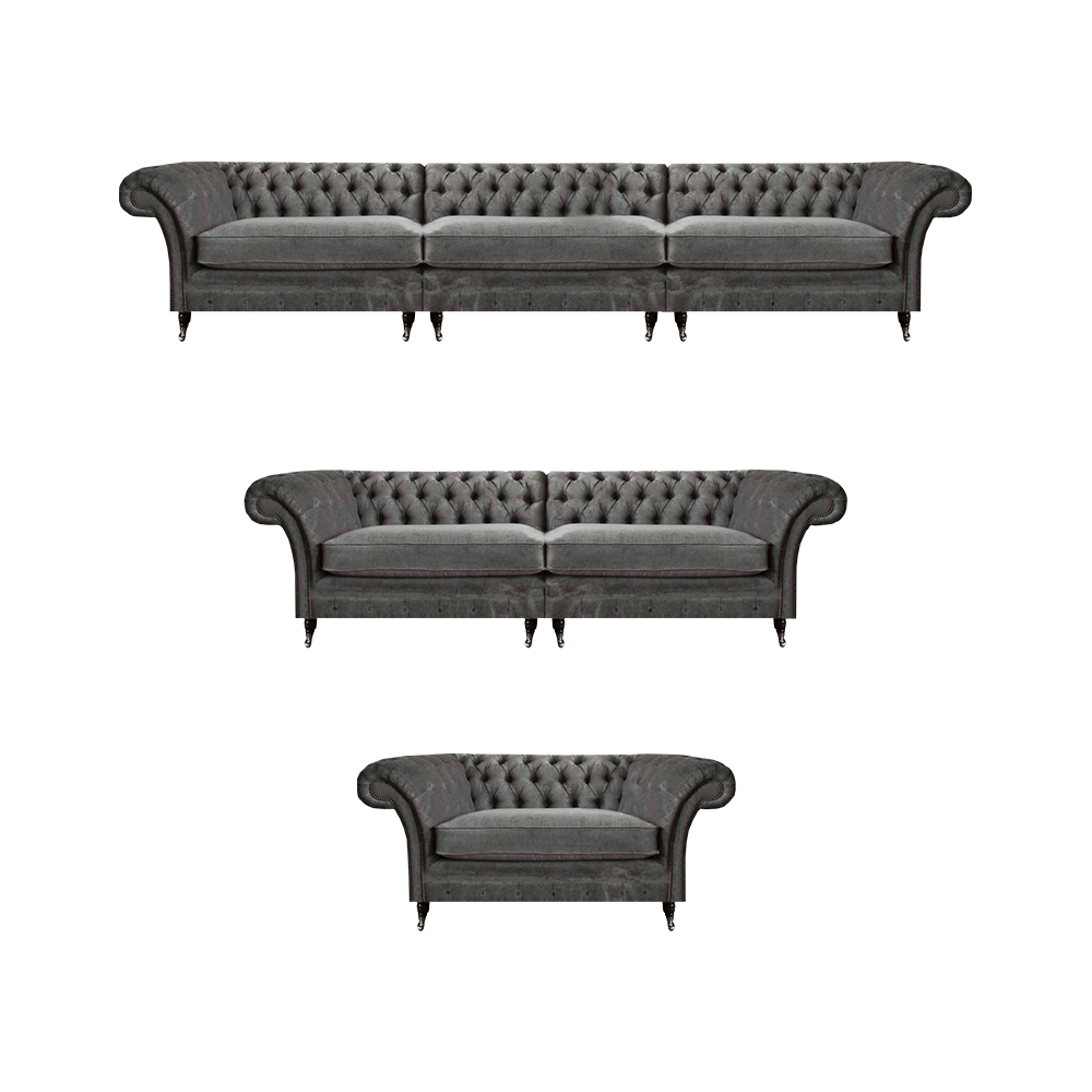 Edles Chesterfield Set Designer Polstermöbel Sofagarnitur 3tlg Sitzmöbel