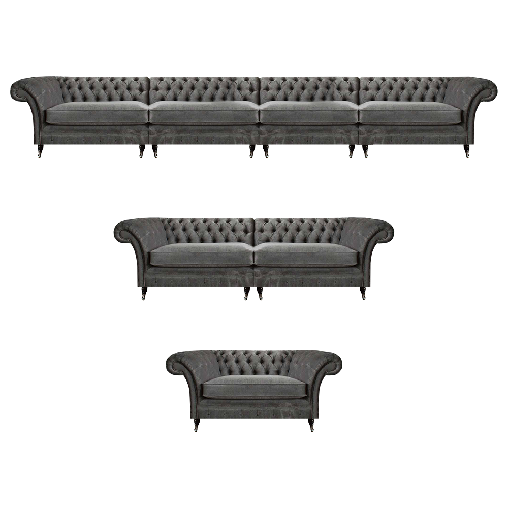 Chesterfield Designer Sofagarnitur Textil Sitzcouchen Designer Möbel