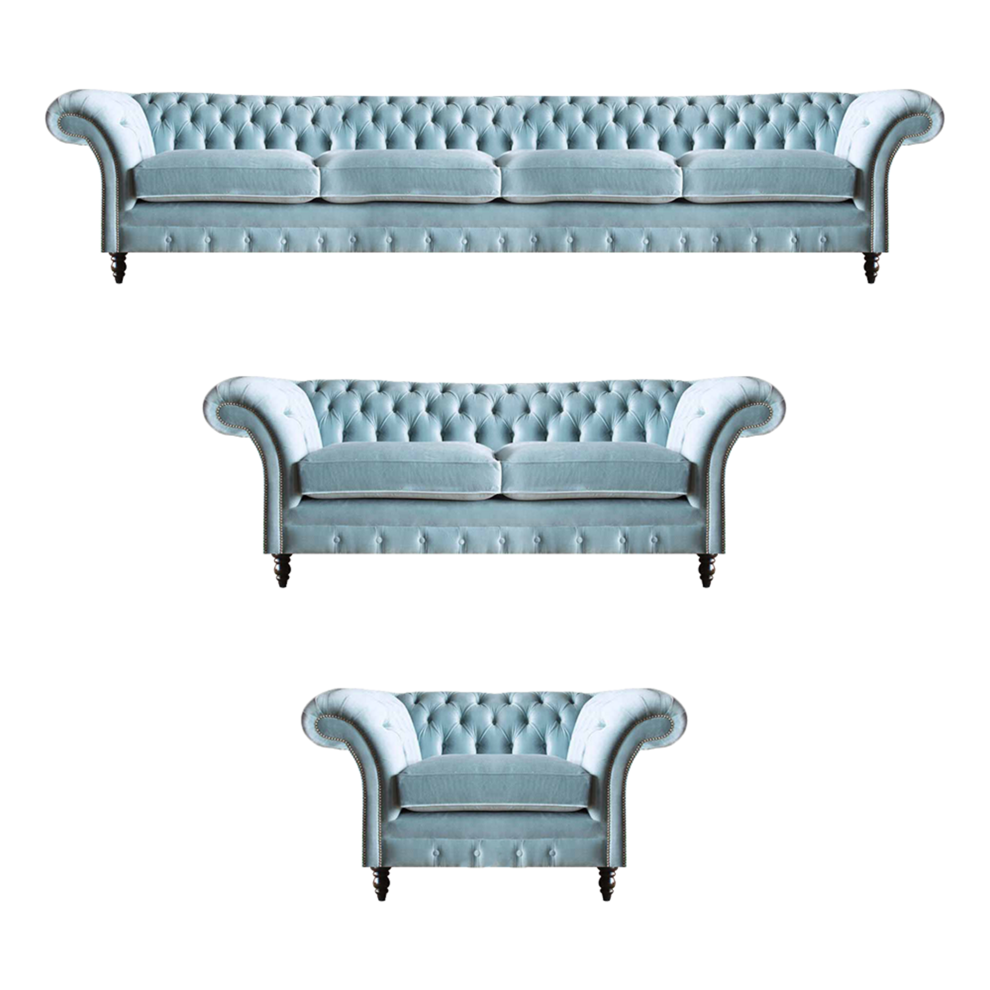 Designer Chesterfield Sofagarnitur Moderner Viersitzer Polster Sessel