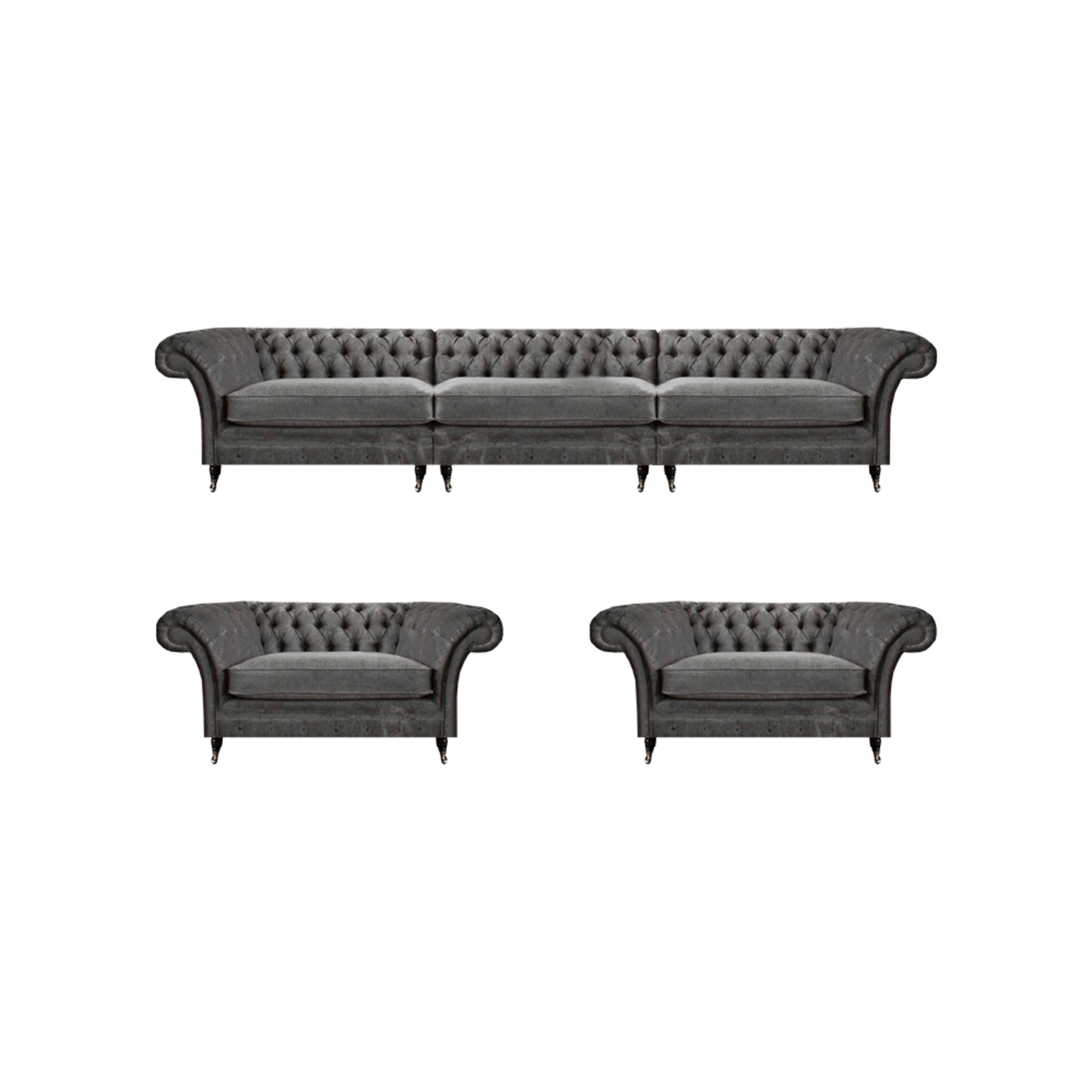 Moderne Chesterfield Sofagarnitur Designer Polstercouchen 3+1+1 Sitzer