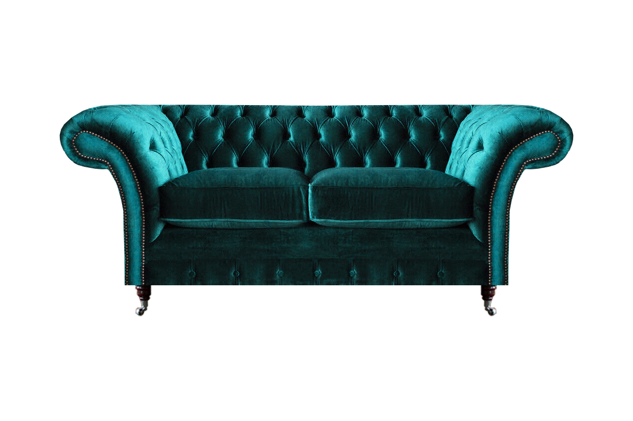 Grün Zweisitzer Sofa Couch Wohnzimmer Luxus Designer Textil Möbel