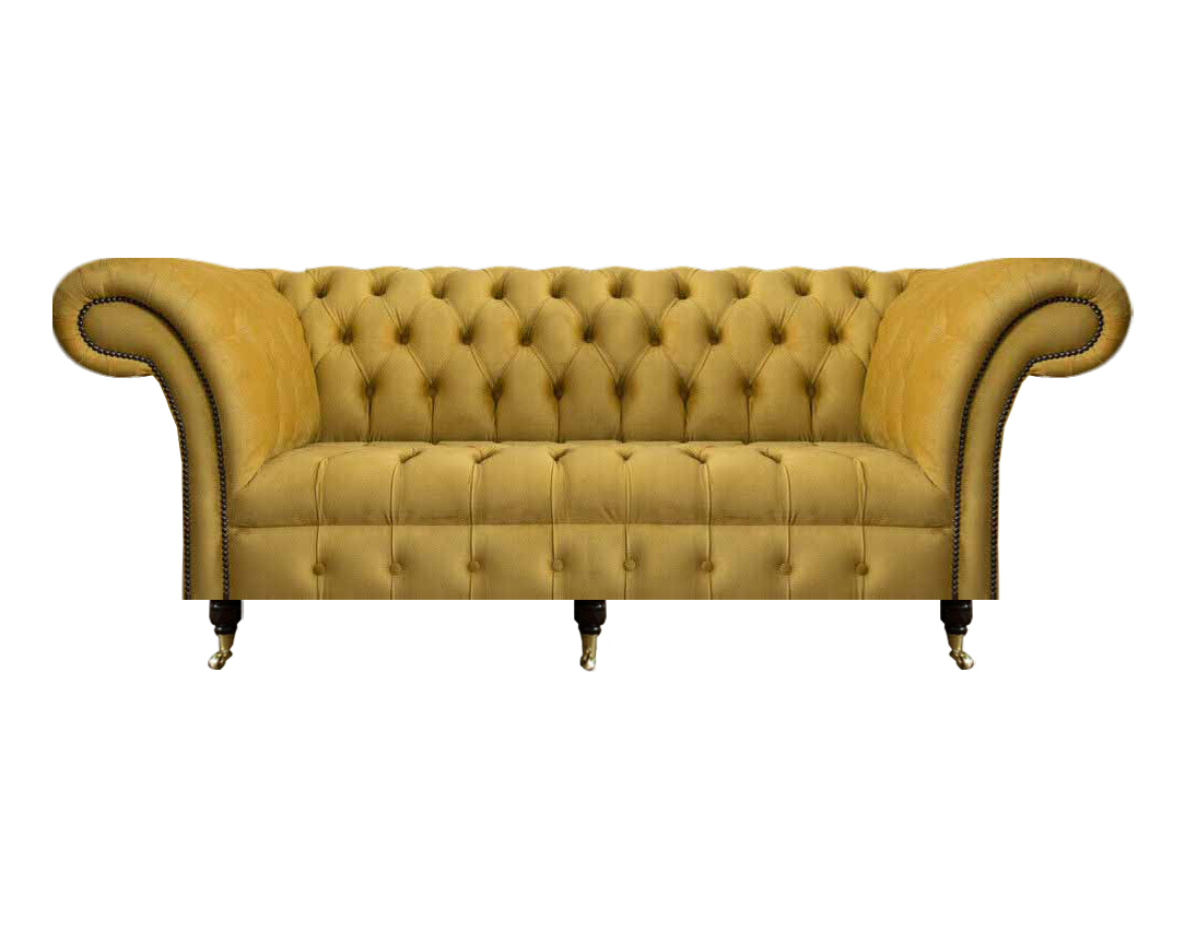 Chesterfield Luxus Möbel Dreisitzer Sofa Couch Textil Polstersofa Wohnzimmer