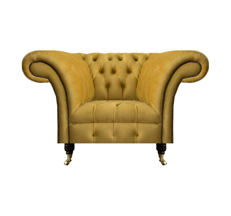 Gelber Chesterfield Sessel Luxuriöse Polstermöbel Moderner Einsitzer