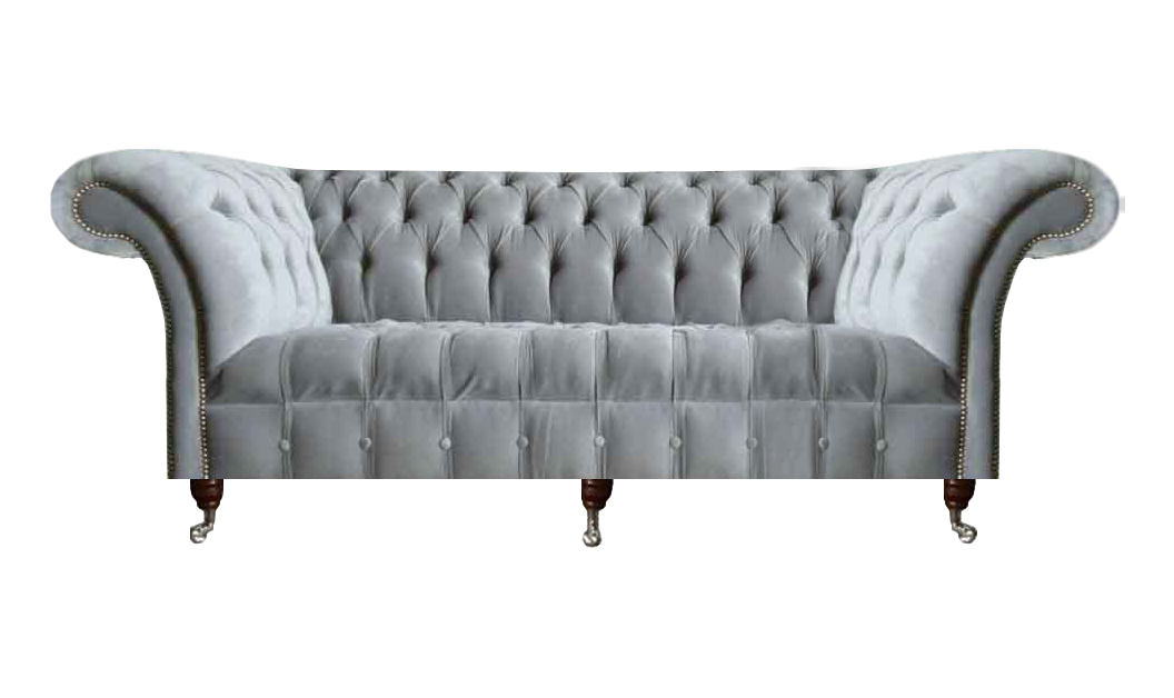 Wohnzimmer Grauer Dreisitzer Luxuriöses Textilsofa Moderne Edle Couchen