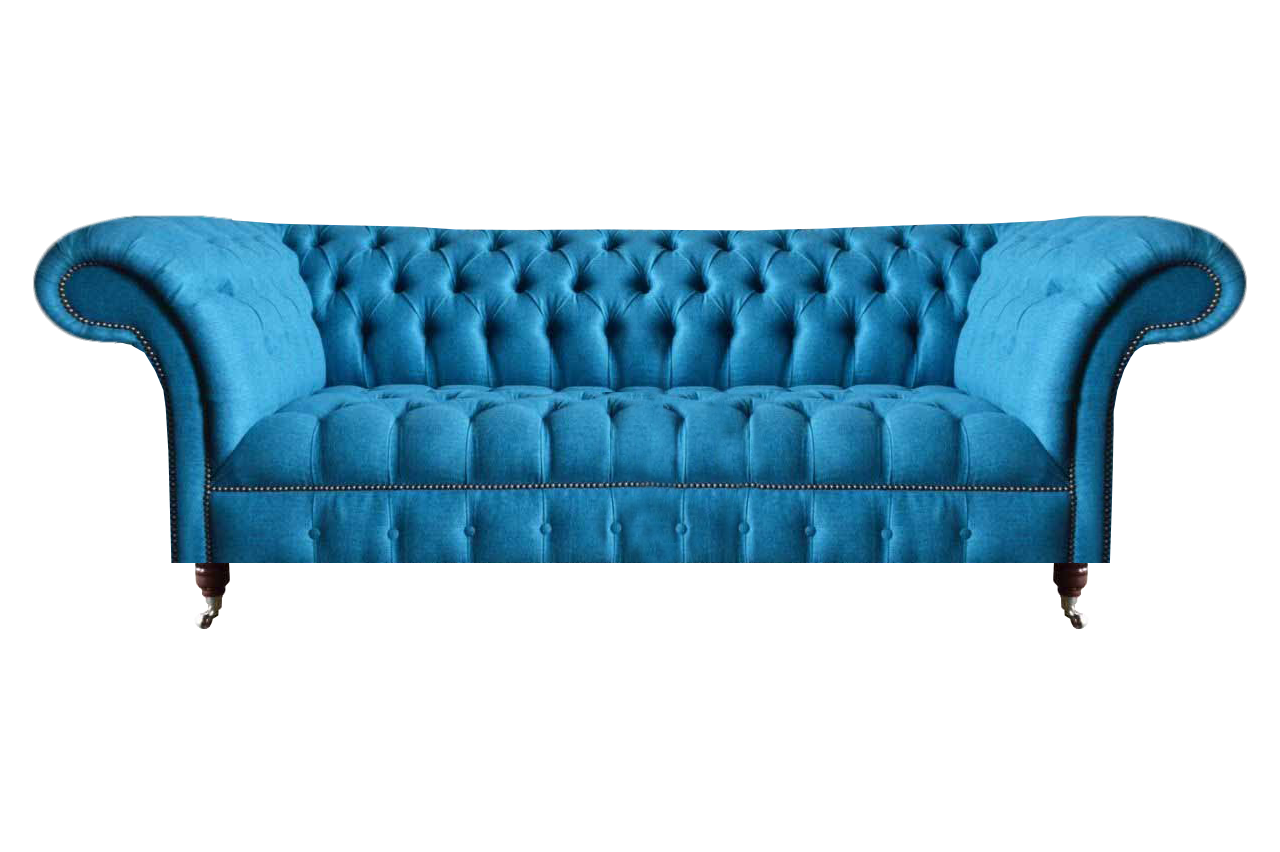 Himmelblauer Chesterfield Dreisitzer Stilvolle 3-Sitzer Moderne Couch