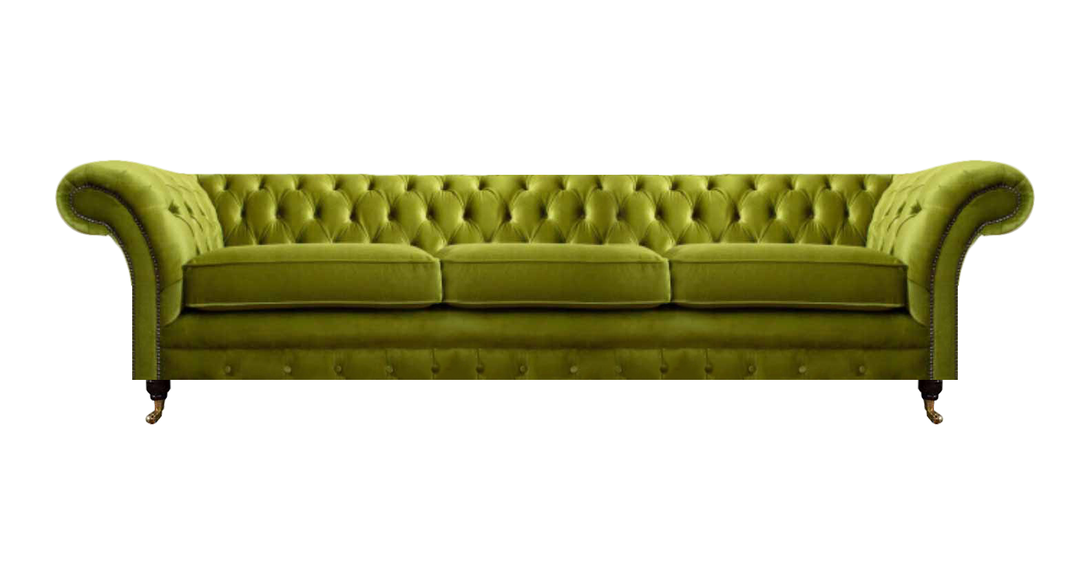 Chesterfield Olivengrüne Polstercouch Bettfunktion Couch Wohnzimmer Möbel