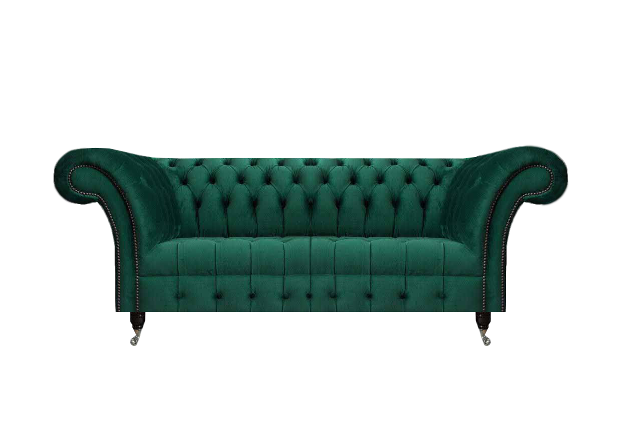 Dunkelgrüne Chesterfield Möbel Moderne Wohnzimmer Couchen Textil Sofas
