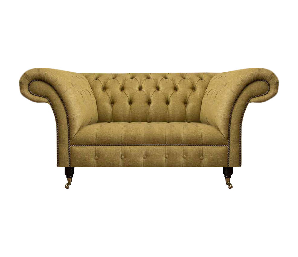 Designer Gelber Chesterfield Zweisitzer Wohnzimmer Sitzcouchen Möbel