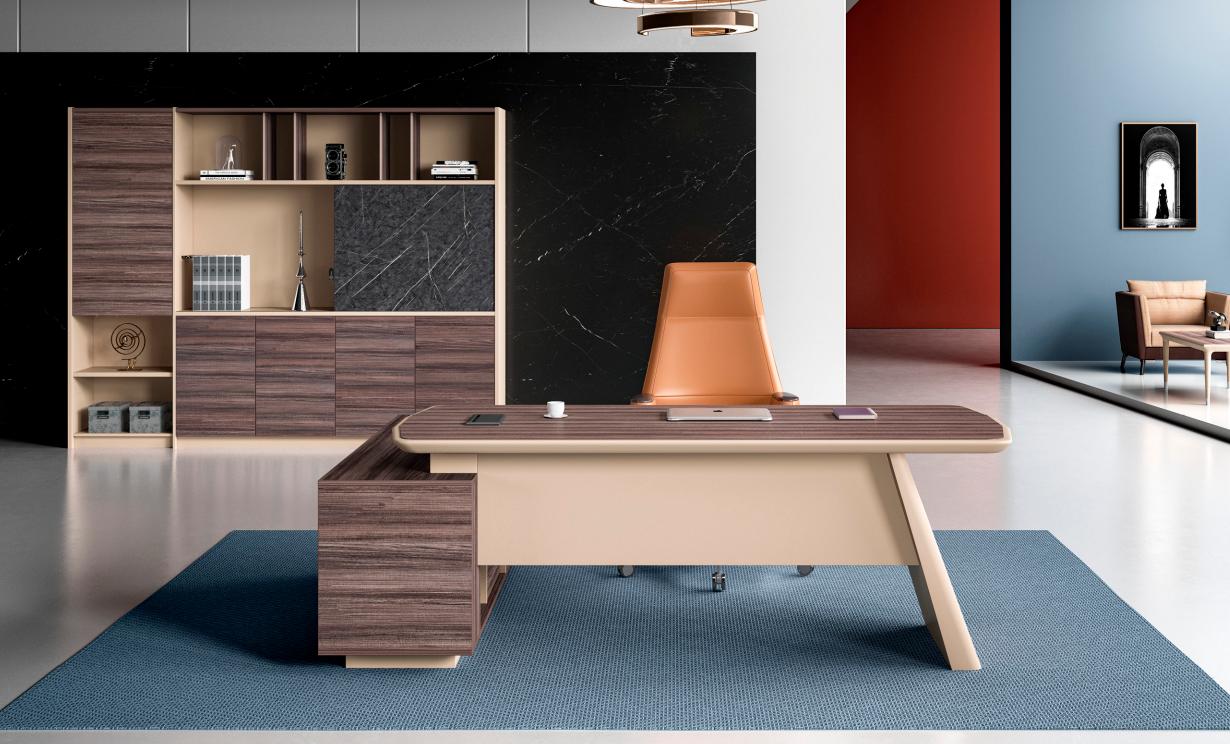 Bürotisch Arbeitstisch Ecke Schreibtisch Büromöbel Tisch Holz Beige