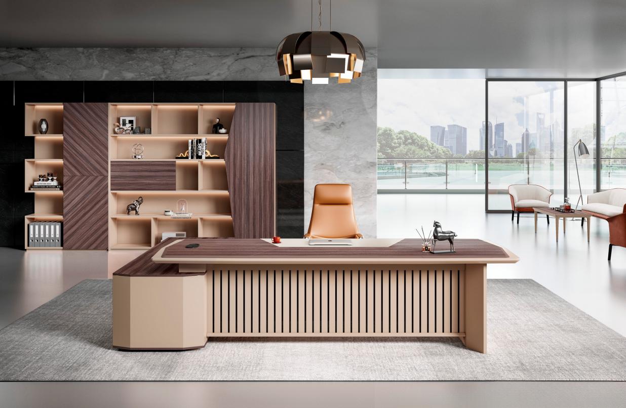 Komplette Bürotisch Schrank Büromöbel Holz Beige Ecke Schreibtisch Set