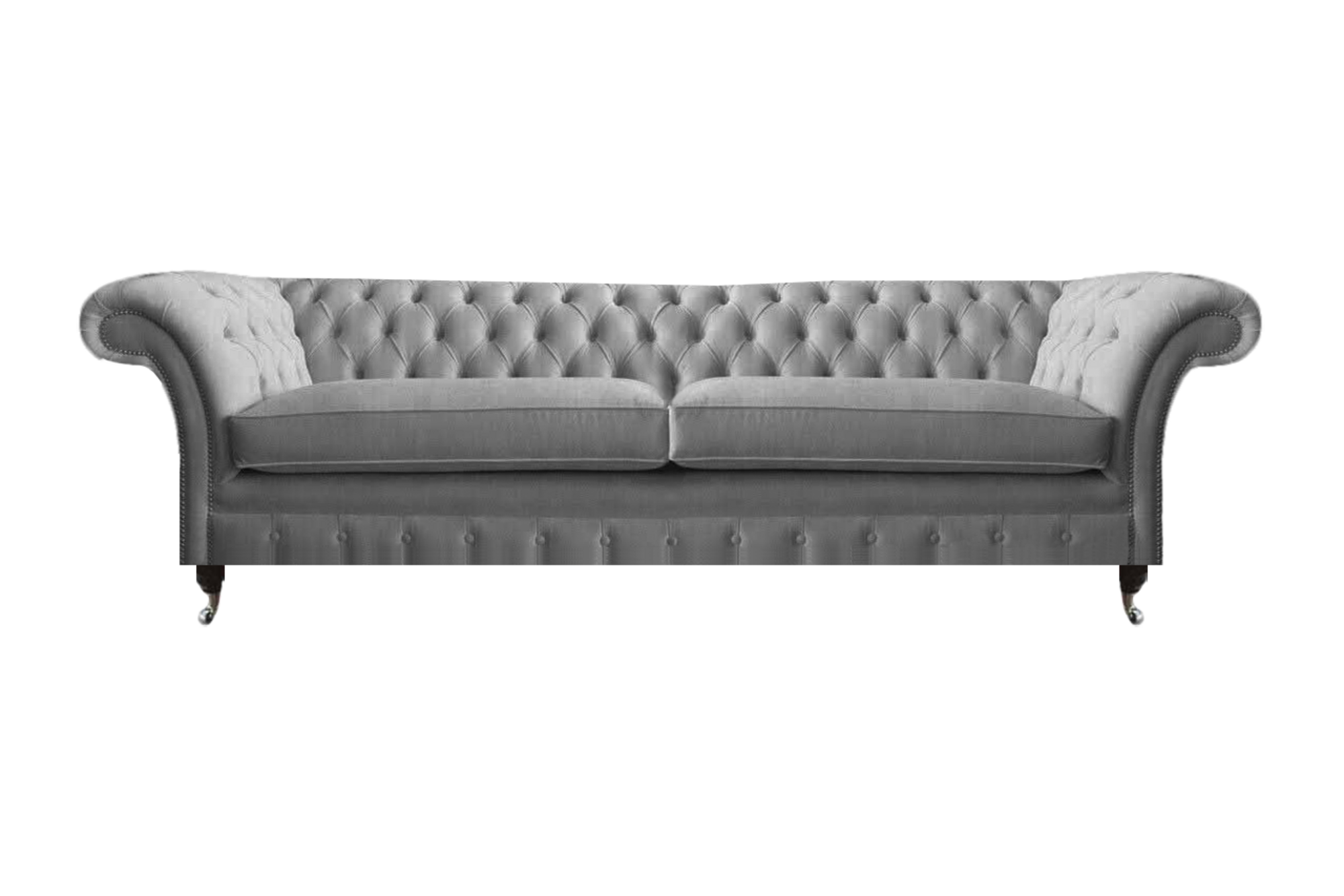 Luxus Sofa Couch Zweisitzer Wohnzimmer Chesterfield Designer Polster Grau