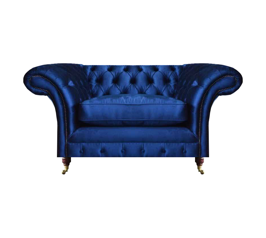 Blau Sessel Modern Chesterfield Sitzmöbel Luxus Wohnzimmer Einrichtung