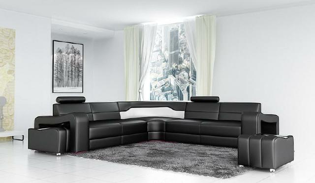LEDERSOFA ECKSOFA ECKCOUCH DESIGNER WOHNLANDSCHAFT L FORM COUCH SITZ SOFA PISA