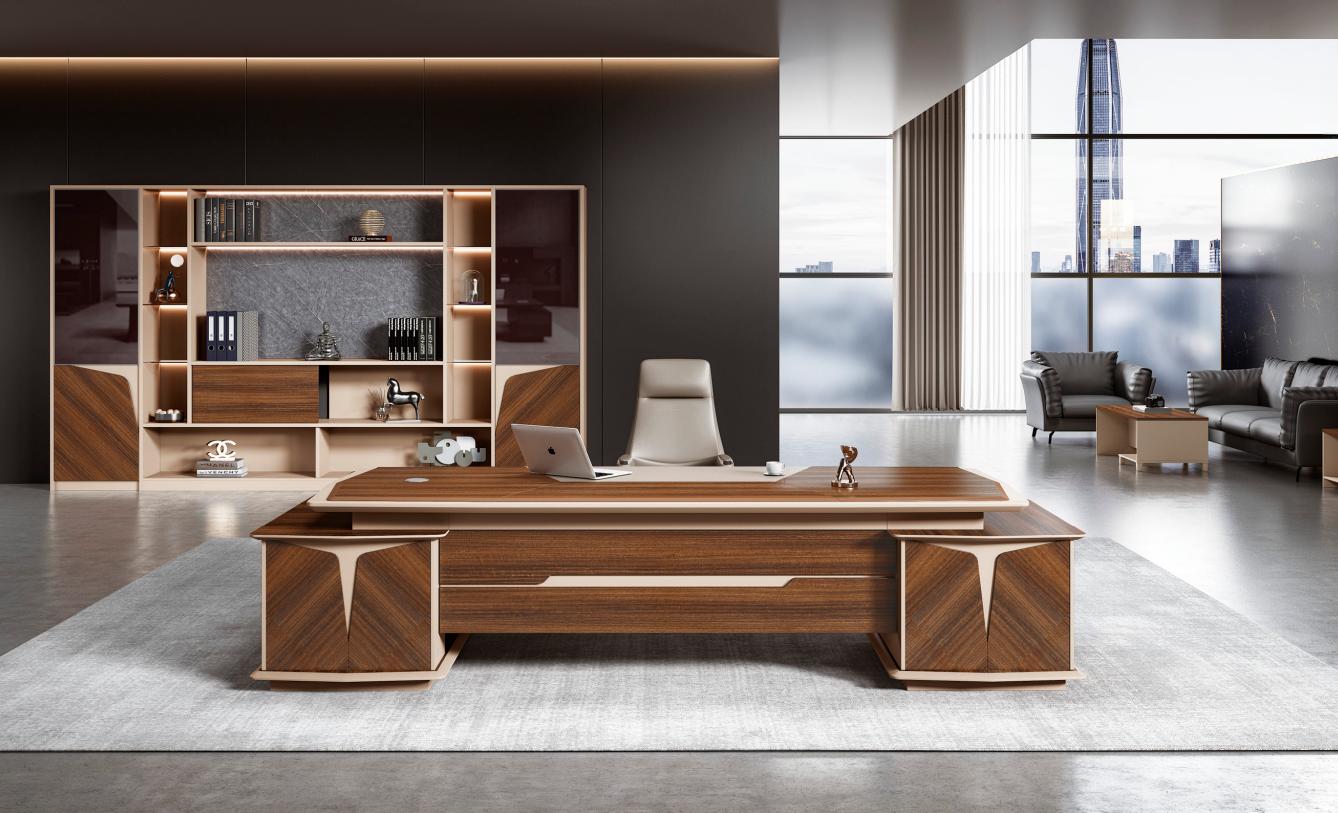 Schreibtisch Groß Bürotisch Arbeitstisch Büromöbel Tisch Holz Braun