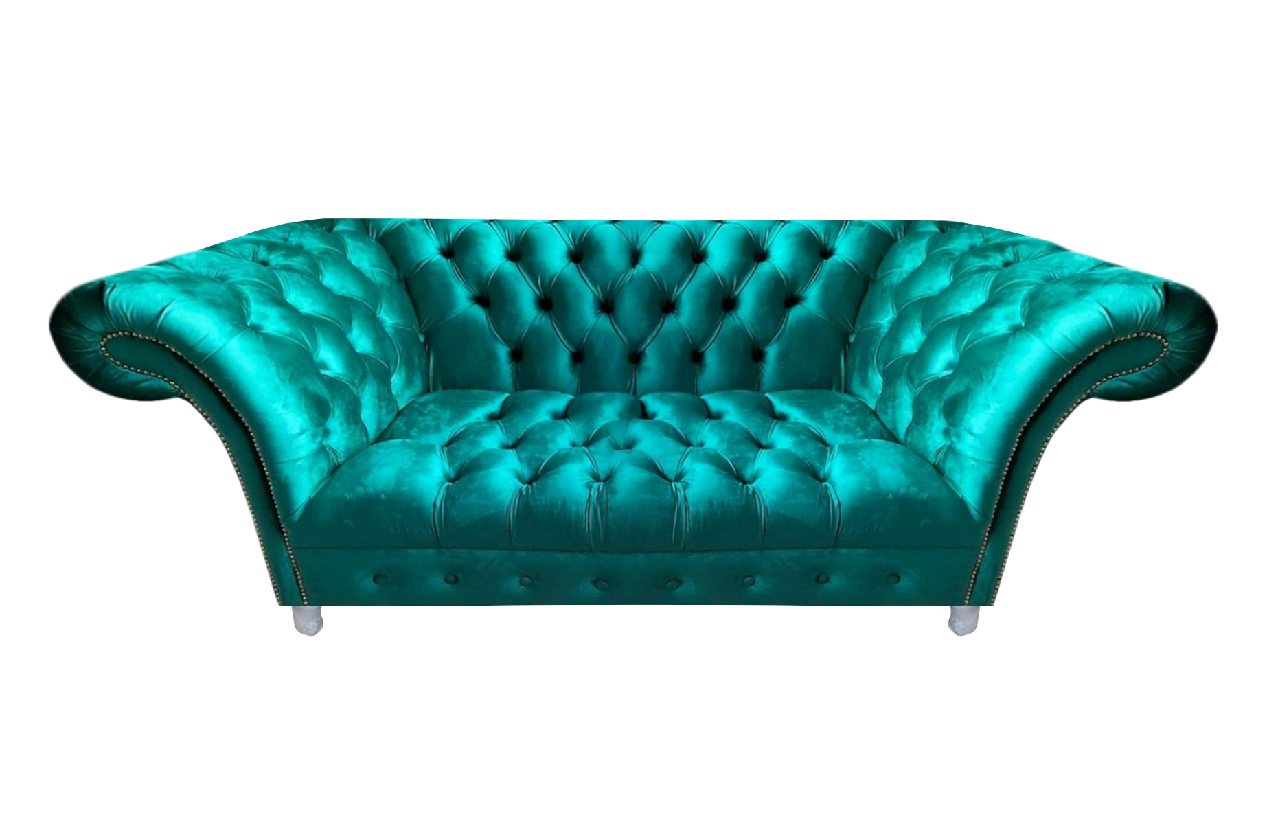 Wohnzimmer Polster Möbel Chesterfield Sofa Couch Zweisitzer Blau Neu Einrichtung