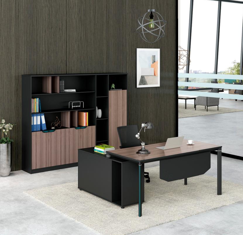 Ecke Schreibtisch Bürotisch Arbeitstisch Büro Tisch Schwarz Holztisch