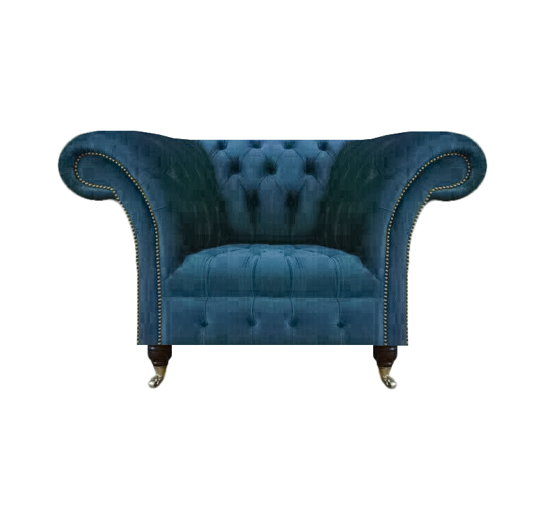 Sitzmöbel Neu Sessel Blau Textil Chesterfield Polster Möbel Chesterfield