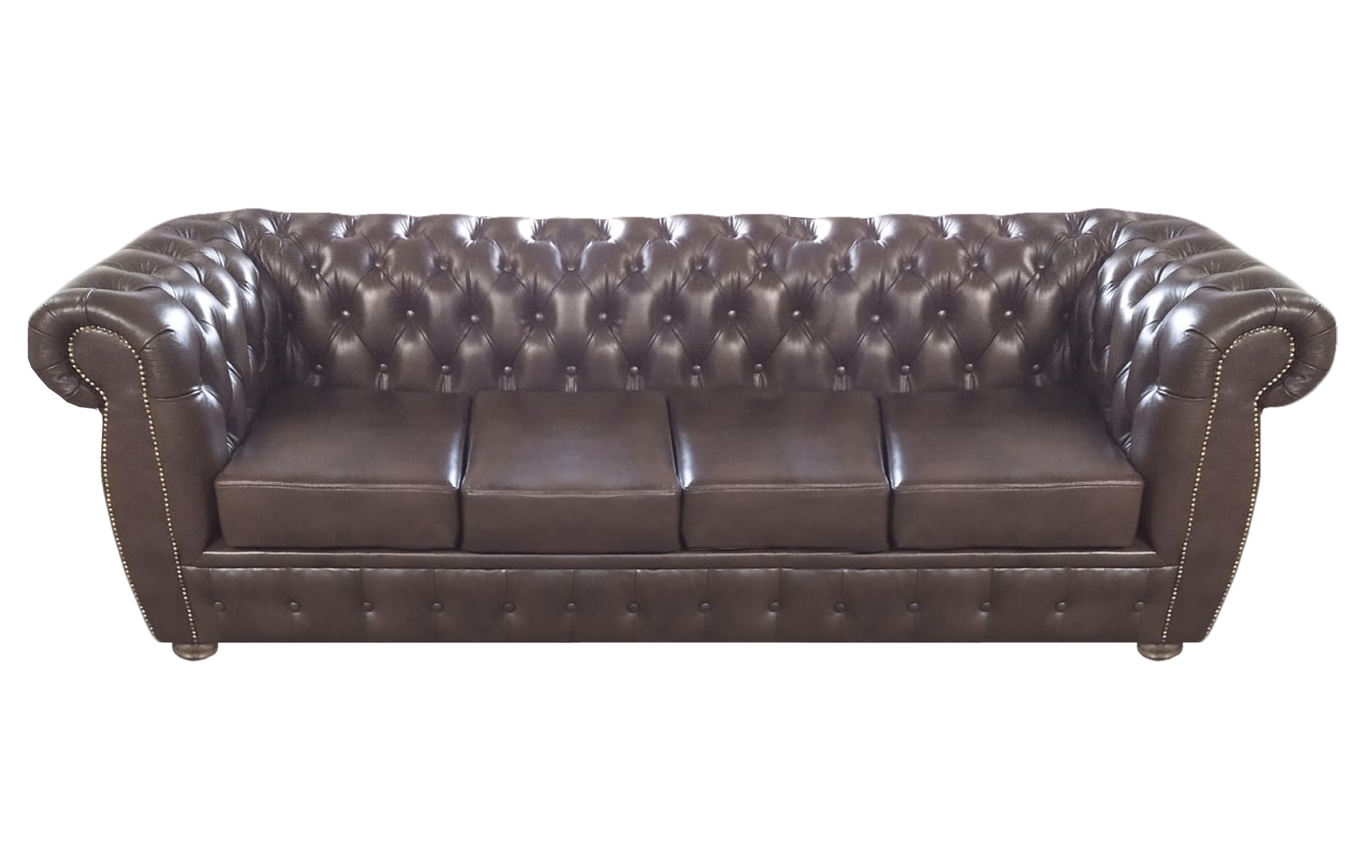 Sofa Viersitzer Braun Ledersofa Polstermöbel Luxus Einrichtung Chesterfield