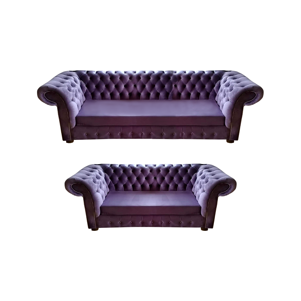 Chesterfield Lila Set Wohnzimmer Polstermöbel Modern Komplett Einrichtung