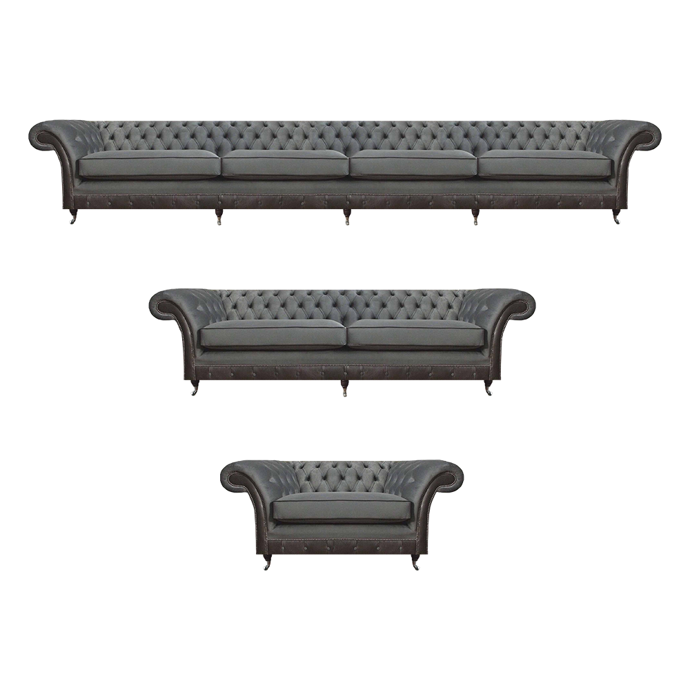 Wohnzimmer 3tlg Polstermöbel Garnitur Designer Set Sofagarnitur Chesterfield