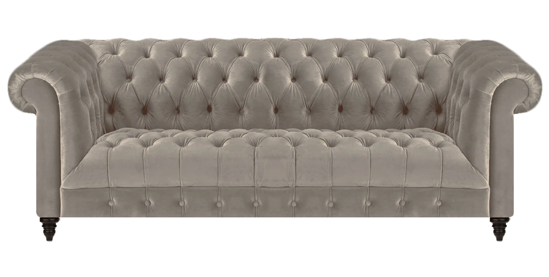 Sofa Dreisitze Couch Wohnzimmer Polstermöbel Couch Grau Chesterfield