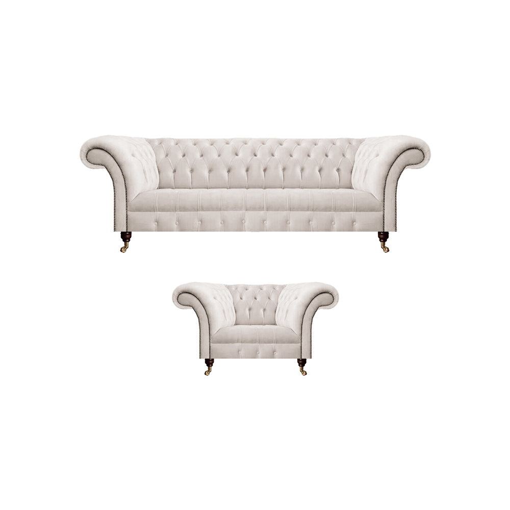 Sofa Komplett 2tlg Sessel Sofa Dreisitze Couch Sofagarnitur Chesterfield