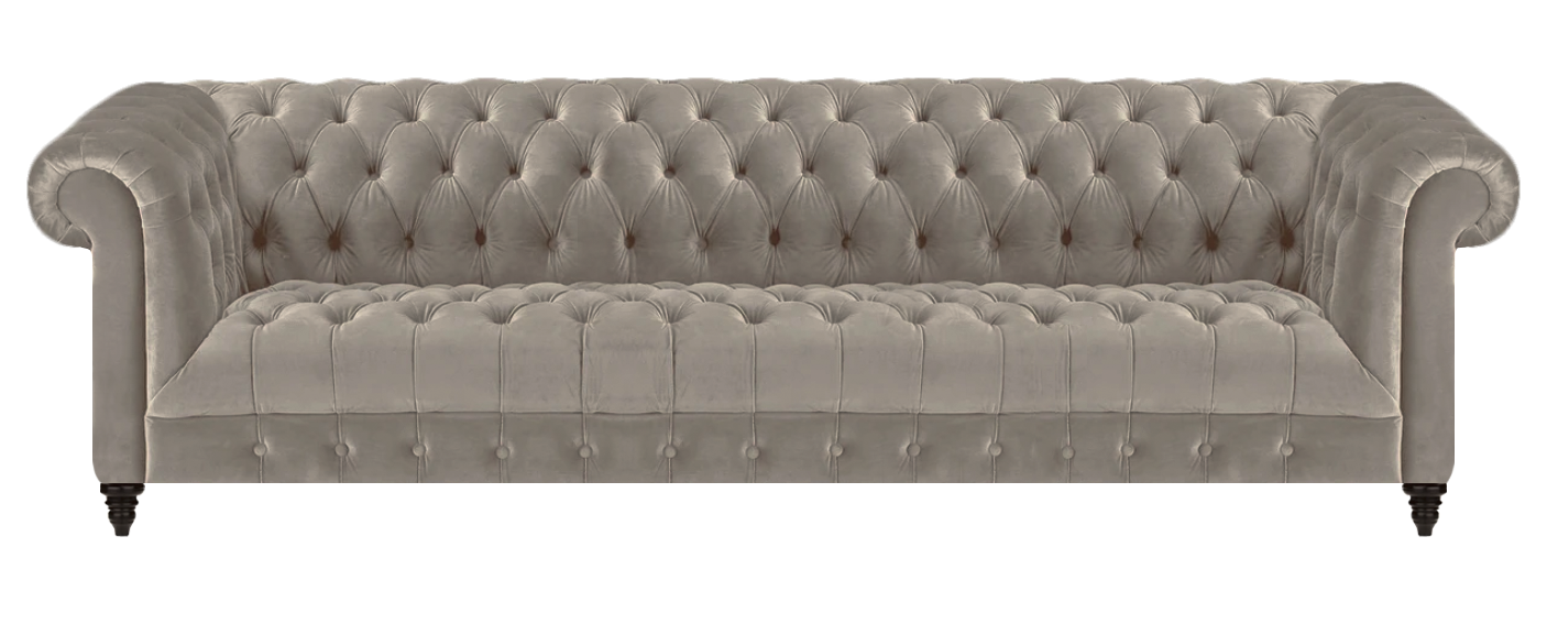 Grau Möbel Polstermöbel Chesterfield Viersitzer Sofa Couch Wohnzimmer