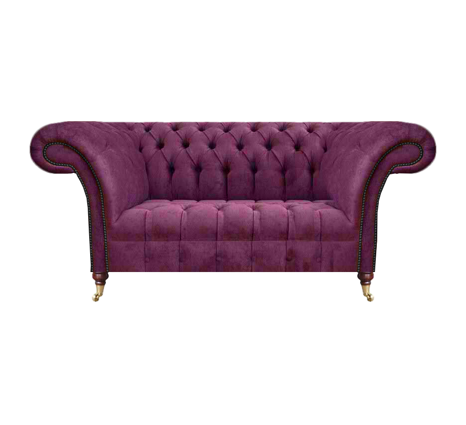 Lila Sofa Zweisitzer Couch Wohnzimmer Einrichtung Polstermöbel Chesterfield