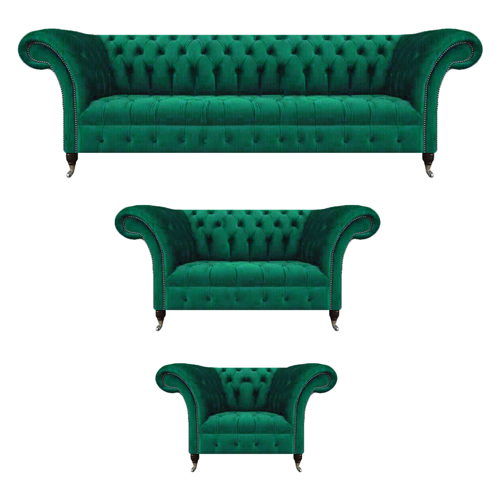 Komplett Sofa Set 3tlg Chesterfield Garnitur Sitz Möbel Luxus Einrichtung