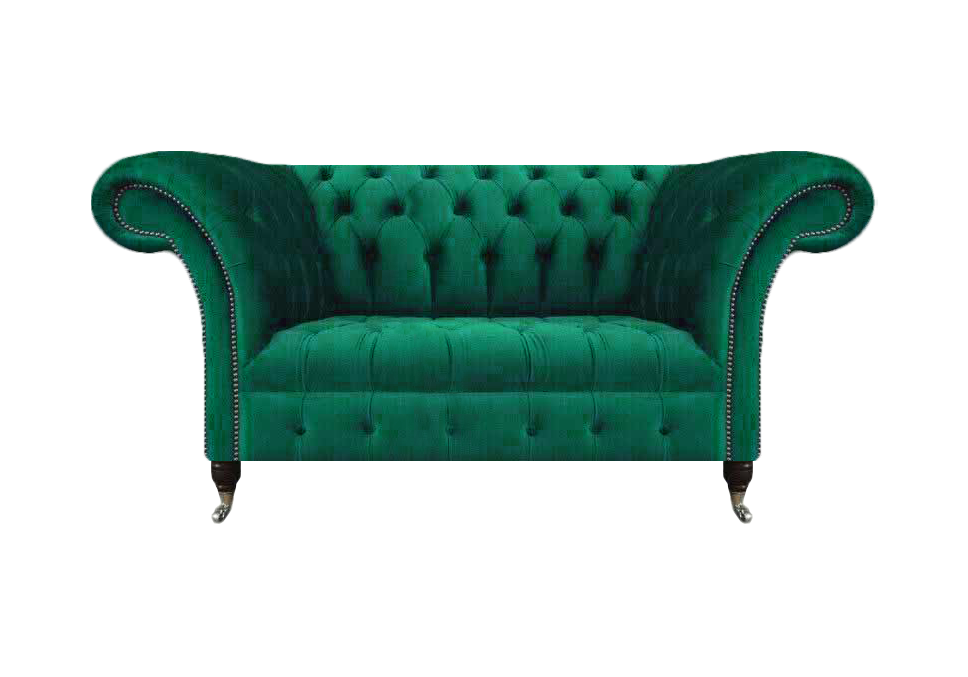 Chesterfield Sofa Zweisitzer Couch Grün Einrichtung Wohnzimmer Polstersofa