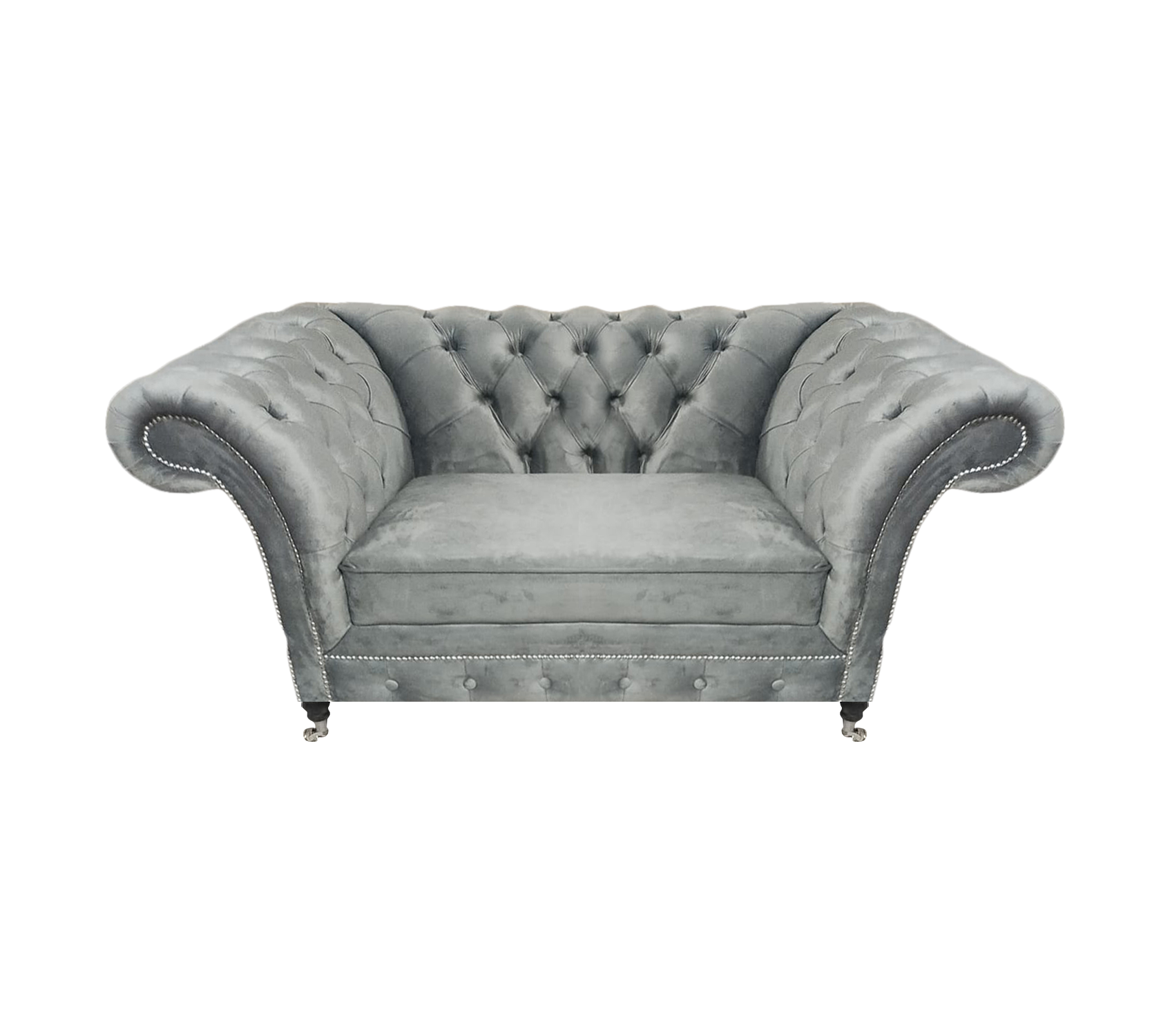 Wohnzimmer Designer Sessel Grau Chestefield Polstersessel Luxus Polstermöbel