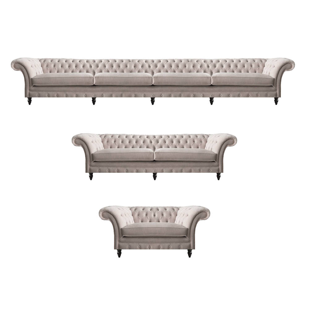 Luxus Komplett Sofas Couchen Chesterfield Polstermöbel Sessel Einrichtung Neu