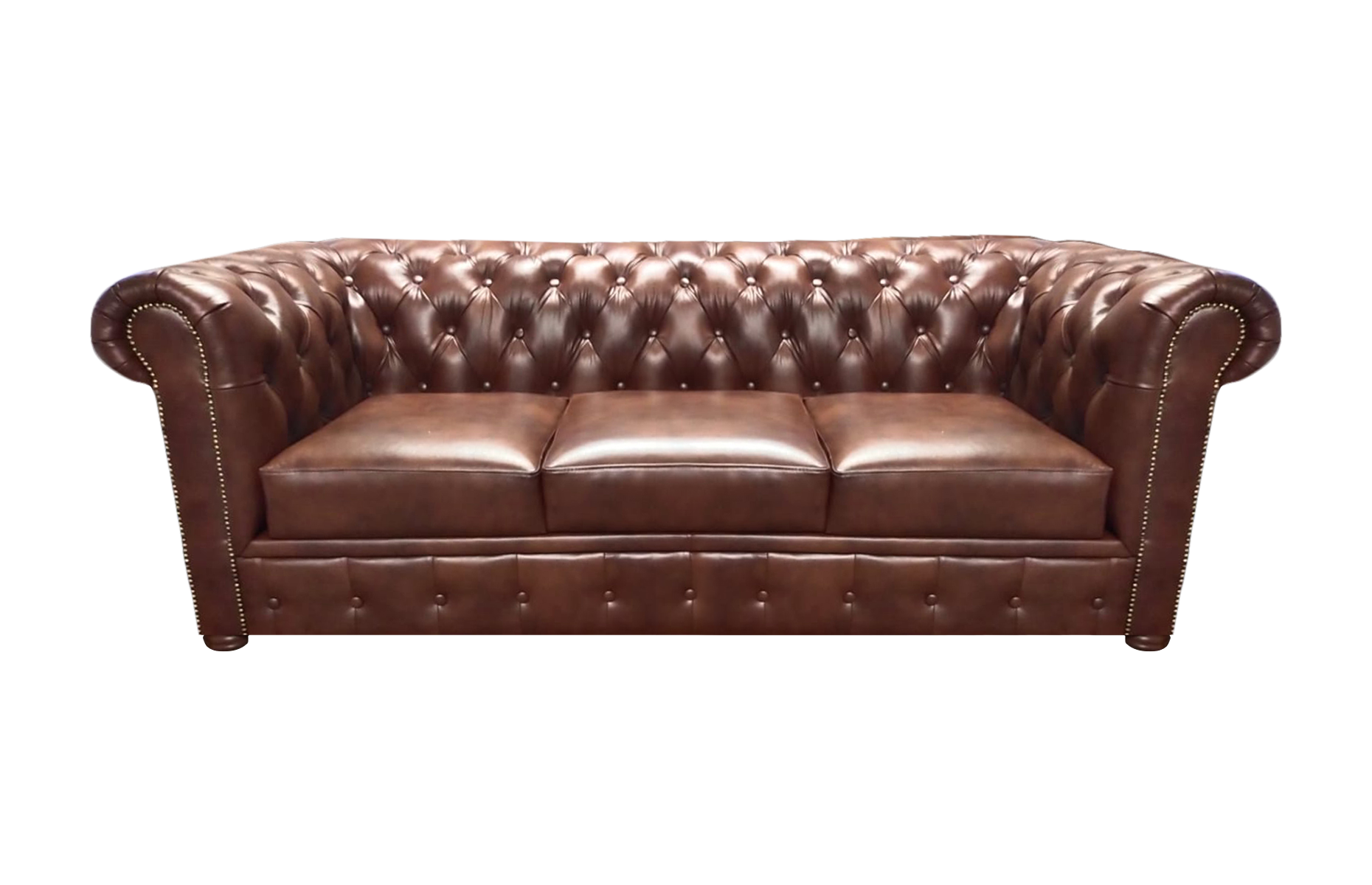 Ledersofa Sofa Dreisitze Braun Couch Einrichtung Polstermöbel Chesterfield
