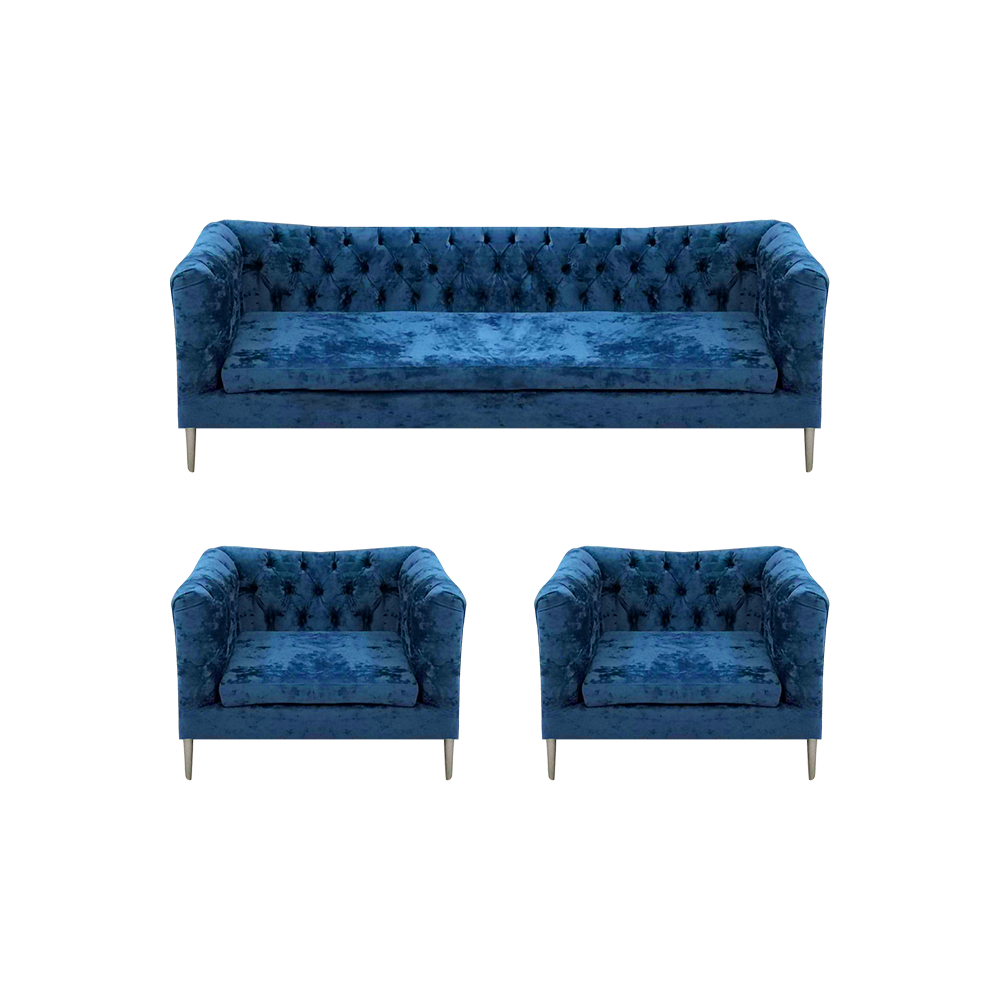 Sofas Stoff Sofagarnitur 3tlg Sofa Dreistzer Polster 2x Sessel Chesterfield