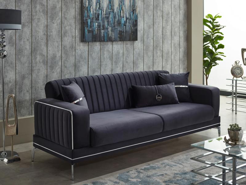 Luxus Sofa Couch Dreisitzer 3-Sitzer Couchen Design Lounge Grau Möbel Polster