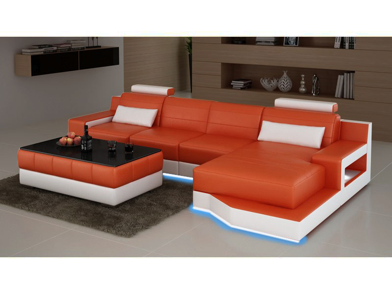 LEDERSOFA SOFA USB WOHNLANDSCHAFT BETTFUNKTION NEU ECKSOFA Neu Massanfertigung