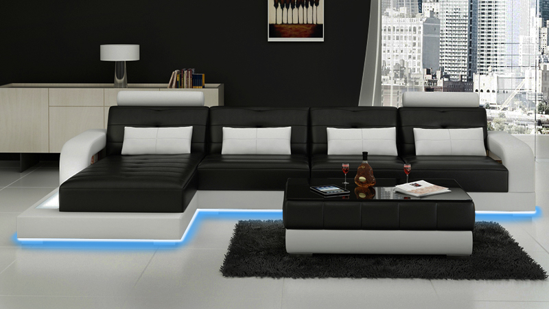 LEDERSOFA SOFA ECKCOUCH USB SOFAGARNITUR COUCH WOHNLANDSCHAFT Maßanfertigung Neu
