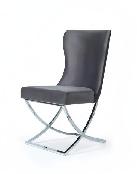 Polsterstuhl Moderne Design Textil Stuhl Grau Esszimmer Luxus Möbel