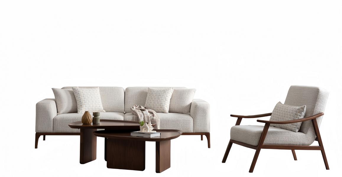 Sessel Sofa 3 Sitzer Couchtisch Set Weiß Modern Sofa Sofagarnitur Polster