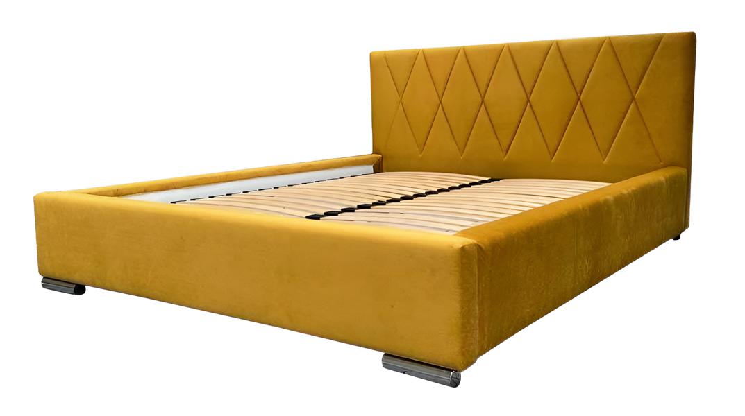 Designer Doppelbett Hotel Luxus Schlafzimmer 180x200cm Textil Bett Gelb Neu