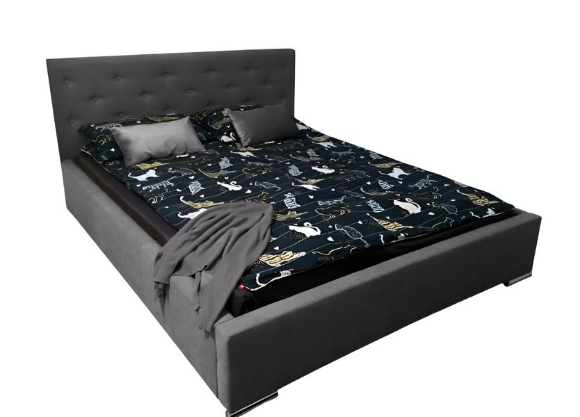 Modernes Polsterbett Bett Betten Bettgestell Doppelbett 180x200 Schwarz Ehebett