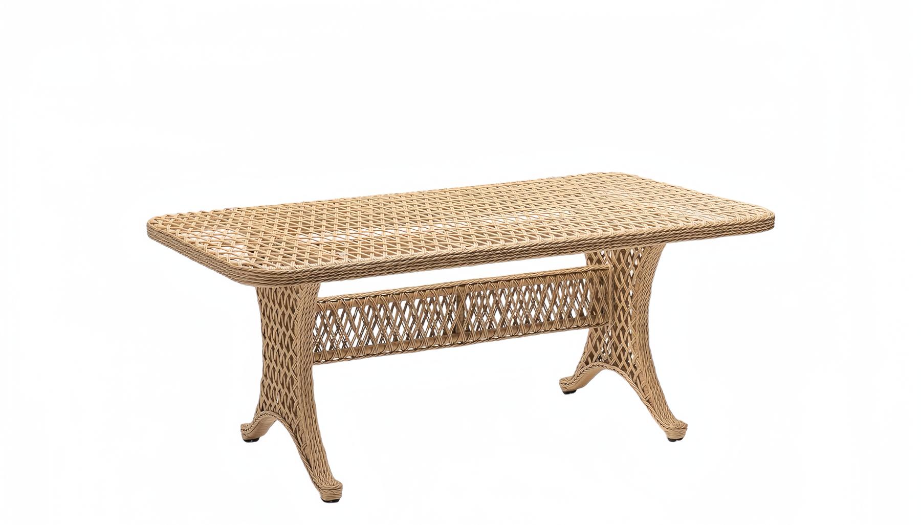 Couchtisch Beige Luxus Rattan Moderner Design stilvoll Kaffeetisch Hochwertig
