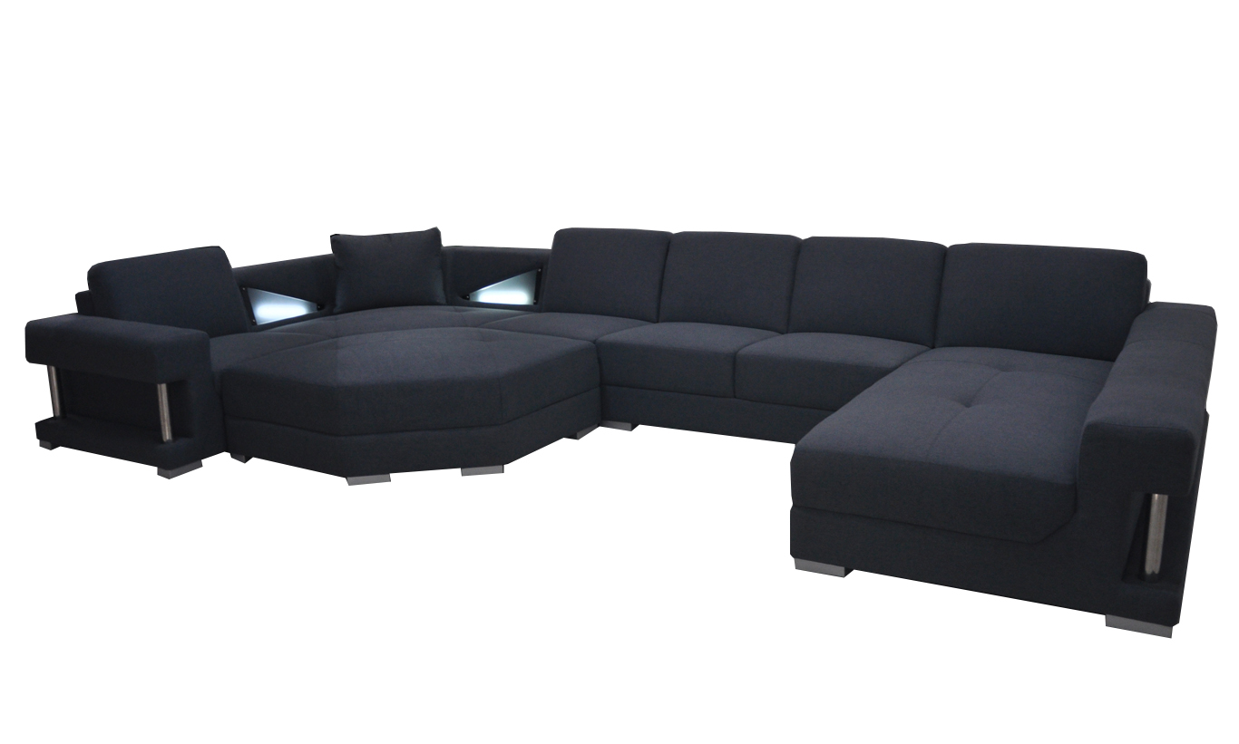 Textil Eckcouch Polster Wohnzimmer Couch Garnitur Eckgarnitur Sofa Couchen + USB